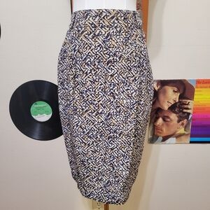 Linda Allard Ellen Tracy | Vintage Printed Silk Pencil Skirt